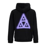 Zwarte Hoodie met Rits en Koord HUF , Black , Heren