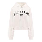 Witte Sweatshirt Hoodie Geribbelde Boord Dolce & Gabbana , White , Dam...