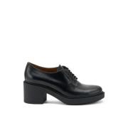 Zwarte leren veterschoenen voor dames Frau , Black , Dames