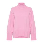 Kasjmier Roze Coltrui Pullover Trui InWear , Pink , Dames