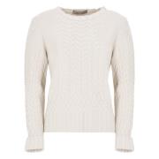 Ivoor Wol Zijde Crew Neck Sweater D.Exterior , Beige , Dames