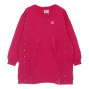 Magenta Sweater Jurk Lichtgewicht Fleece Adidas , Pink , Dames