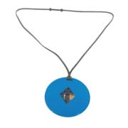 Pre-owned Fabric necklaces Hermès Vintage , Blue , Dames