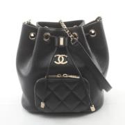 Pre-owned Leather chanel-bags Chanel Vintage , Black , Dames