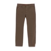 Aardebruine Piqué Weef Broek Incotex , Brown , Heren