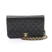 Pre-owned Leather shoulder-bags Chanel Vintage , Black , Dames