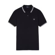 Blauw Poloshirt Dubbele Streep Fred Perry , Blue , Heren