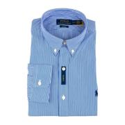 Oxford Poplin Katoenen Overhemd Slim Fit Ralph Lauren , Blue , Heren