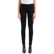 Zwarte Denim Skinny Jeans voor Vrouwen Armani Exchange , Black , Dames