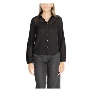 Geplooide Blouse Herfst/Winter Collectie Only , Black , Dames