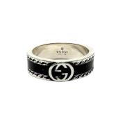 Pre-owned Silver rings Gucci Vintage , Black , Dames