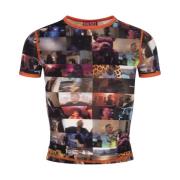 Gedrukte Crew-neck T-shirt en Polo Diesel , Multicolor , Dames