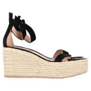 Pre-owned Leather espadrilles Gianvito Rossi Pre-owned , Black , Dames