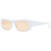 Witte Unisex Zonnebril Rechthoekig Frame Guess , White , Unisex