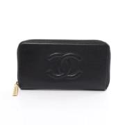 Pre-owned Fabric wallets Chanel Vintage , Black , Dames