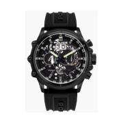 Zwarte Heren Chronograaf Horloge Police , Black , Heren