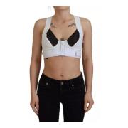 Witte Cropped Bustier Top met Rits Dolce & Gabbana , White , Dames