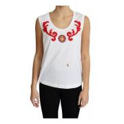 Hart Applicatie Tanktop Wit Katoen Dolce & Gabbana , White , Dames