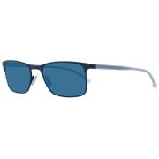 Blauwe Herenzonnebril Rechthoekige Stijl Hugo Boss , Blue , Unisex