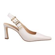 Crème leren slingback pumps Michael Kors , Beige , Dames