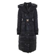 Gewatteerde dubbele rij down jacket met riem Kocca , Black , Dames