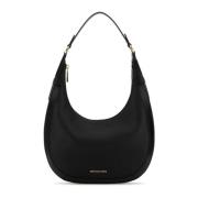 Klassieke Zwarte Leren Schoudertas Michael Kors , Black , Dames