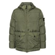 Gerecyclede Nylon Donsjas Stone Island , Green , Heren