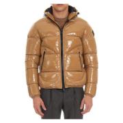 Kameel Lak Effect Puffer Jas Herno , Brown , Heren