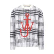 Grijze Geruite Logo Trui JW Anderson , Gray , Heren