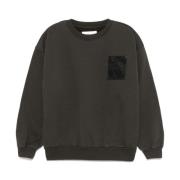 Blauwe Sweater met Logopatch Philippe Model , Gray , Heren