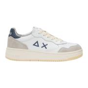 Witte Platte Sneaker Leer Suède Sun68 , White , Heren