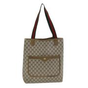 Pre-owned Leather totes Gucci Vintage , Beige , Dames