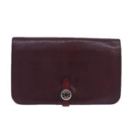 Pre-owned Leather wallets Hermès Vintage , Red , Dames