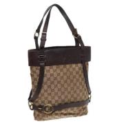 Pre-owned Canvas totes Gucci Vintage , Beige , Dames