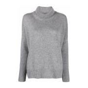 Kasjmier Gebreide Coltrui Sweater Lisa Yang , Gray , Dames