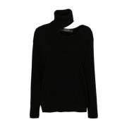 Zwarte Cashmere Sweater met Cut Out Federica Tosi , Black , Dames