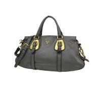 Pre-owned Leather prada-bags Prada Vintage , Gray , Dames