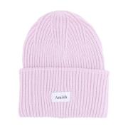 Witte wollen blend beanie muts Amish , Pink , Heren