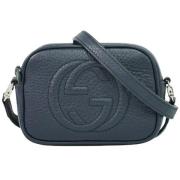 Pre-owned Leather gucci-bags Gucci Vintage , Blue , Dames