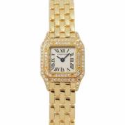 Pre-owned Yellow Gold watches Cartier Vintage , Beige , Dames