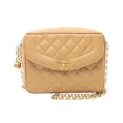 Pre-owned Leather chanel-bags Chanel Vintage , Beige , Dames