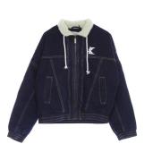 Donkerblauwe Denimjack met Sherpa Voering Karl Kani , Blue , Heren