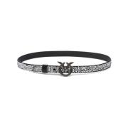 Zwart Suède Riem met Strass Detail Pinko , Black , Dames