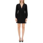 Stijlvolle V-hals Jurk Michael Kors , Black , Dames