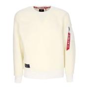 Off White Sherpa Crewneck Sweatshirt Alpha Industries , Beige , Heren