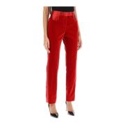 Fluwelen broek met satijnen banden Tom Ford , Red , Dames