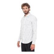 Elegante wit gestreepte overhemd Armani Exchange , White , Heren