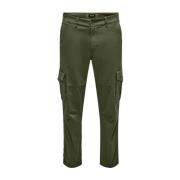 Cargo Broek Olive Night Only & Sons , Green , Heren