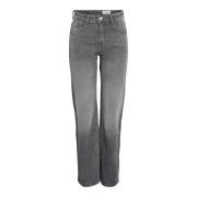 Wijde Spijkerbroek Donkergrijze Denim Noisy May , Gray , Dames