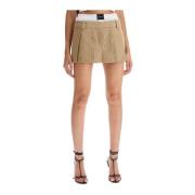 Skort met boxershort-inzet en plooien Alexander Wang , Beige , Dames